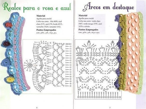 Много вариантов красивой каймы крючком