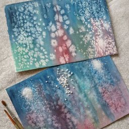 ​Необычная техника рисования акварельными красками с солью