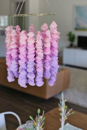 Бумажная глициния-мобиль: мастер-класс