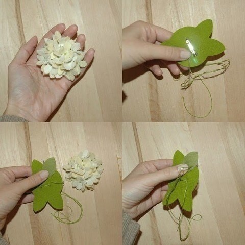 Гортензия из фетра