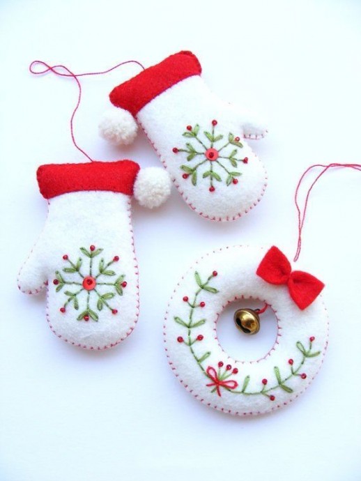 Игрушки из фетра на елочку