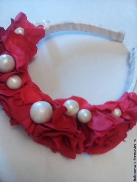 Оформление тыльной части цветочного ободка