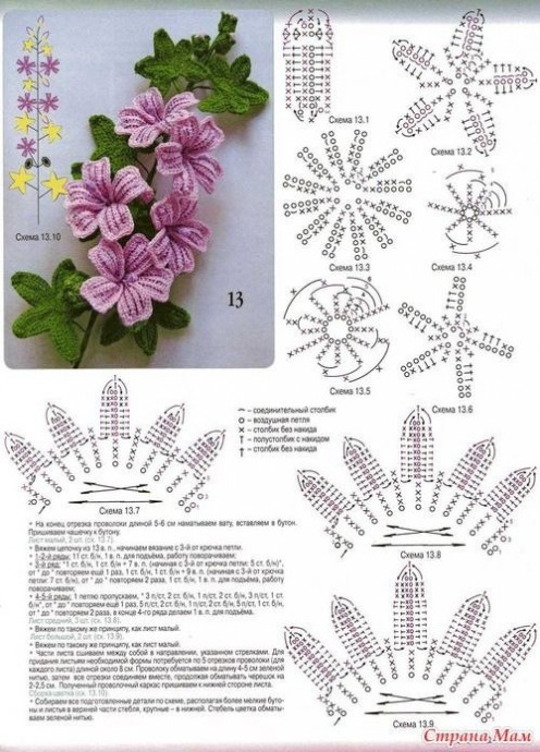 ​Вязаные цветы