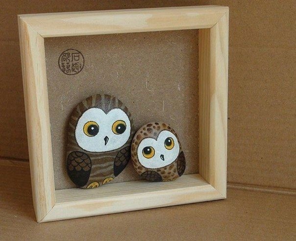 Милая роспись камешков