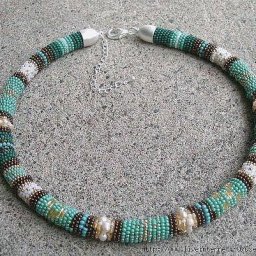 Вышивка бисером по веревке