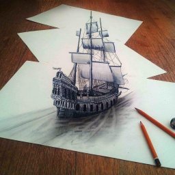 3D рисунки на бумаге