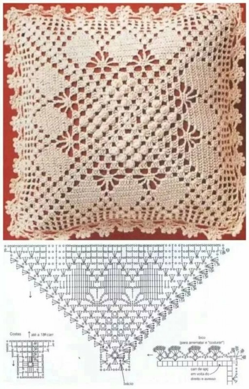 Наволочка для подушки крючком