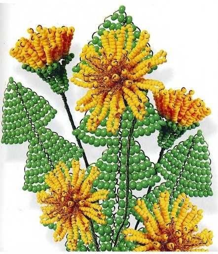 Одуванчик из бисера Одуванчик из бисера