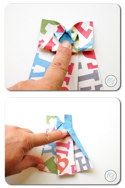 Открытки с платьями оригами