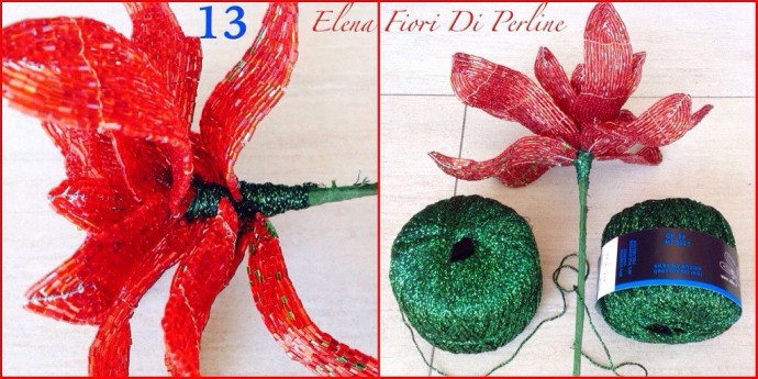 Рождественская звезда из бисера