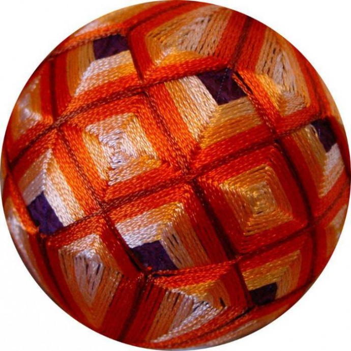 Вышивка японского шара темари: мастер-класс