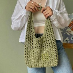 ​Простая вязаная сумка для покупок