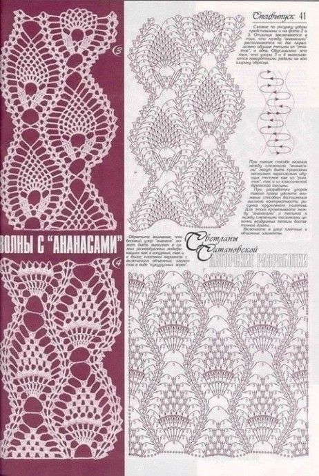 Большая подборка красивых ажурных узоров крючком