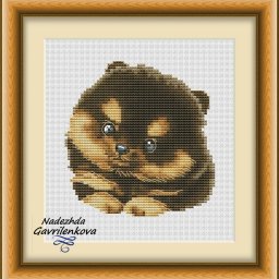 Милый щенок крестиком