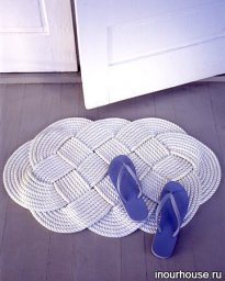 Плетёный коврик из обычной веревки