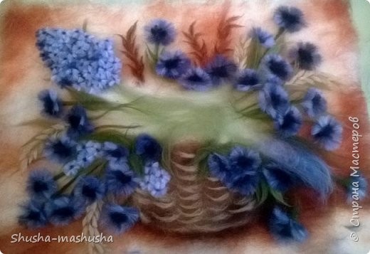 ​Полевые цветы в технике шерстяной акварели