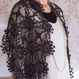 ​Шаль из ажурных снежинок