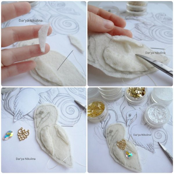 Шикарная брошка "Лебедь" своими руками