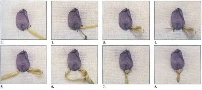 Вышивка лентами разных цветов: мастер-класс