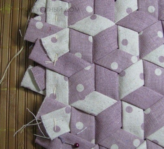 ​Двухцветный узор для плетения из ткани