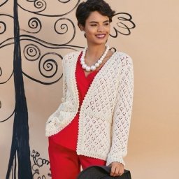 ​Невероятно нежный ажурный жакет с тесьмой