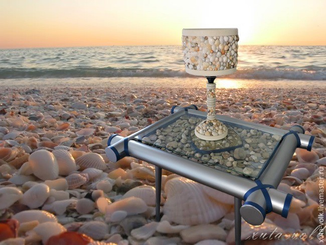 Настольная лампа с ракушками