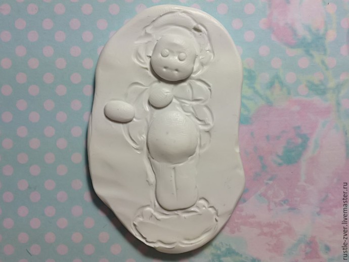 Ангел с розочками из полимерной глины