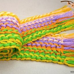 Веселенький шарфик крючком на линейке