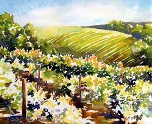 Рисуем пейзаж с виноградником