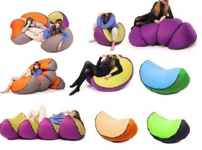 Необычный пуф в форме мандарина