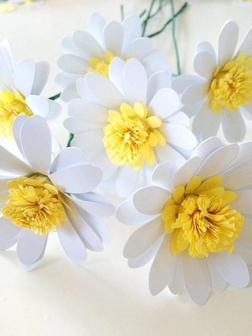 Невероятной красоты ромашки из бумаги