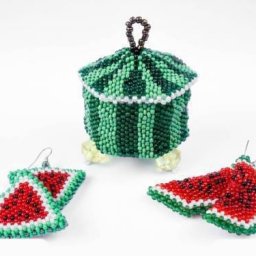 ​Шкатулка-арбуз из бисера