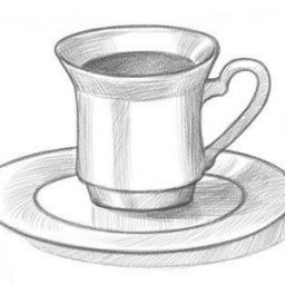 ​Техника рисования чашки с блюдцем