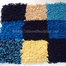 Вязание коврика узором "мех"