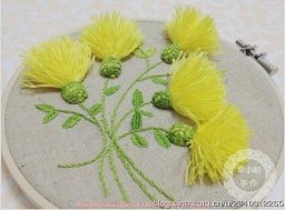 Вышивка объемных одуванчиков
