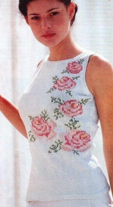 Узор для топа с розами