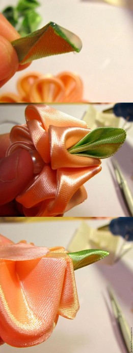 Резиночка для волос канзаши