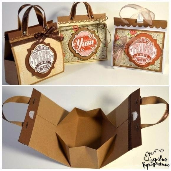 Мини-сумочка: идея для подарочной упаковки своими руками