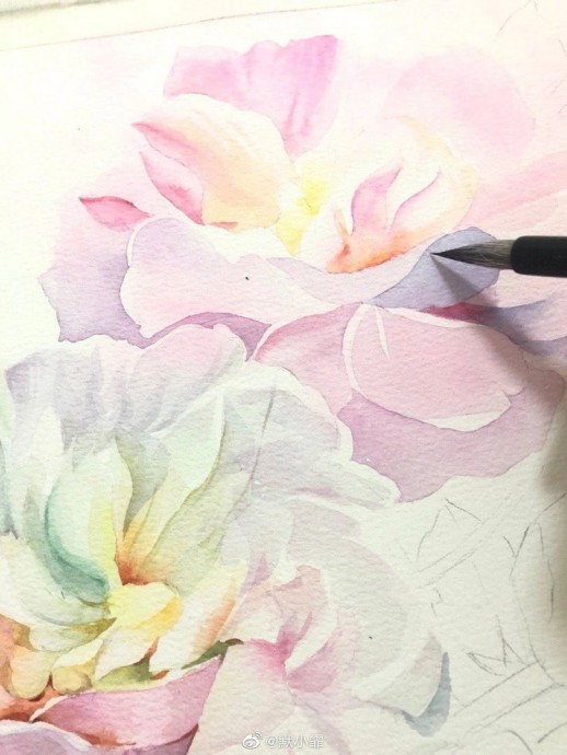 Урок рисования акварелью: цветы