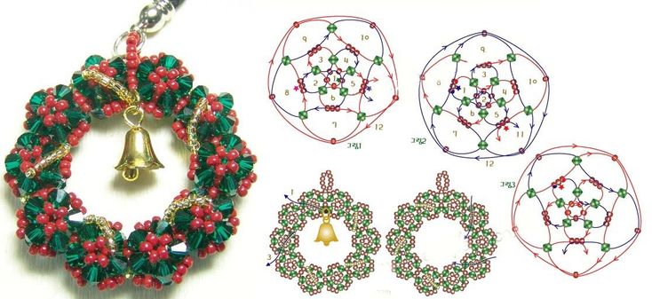 Новогодние украшения из бисера
