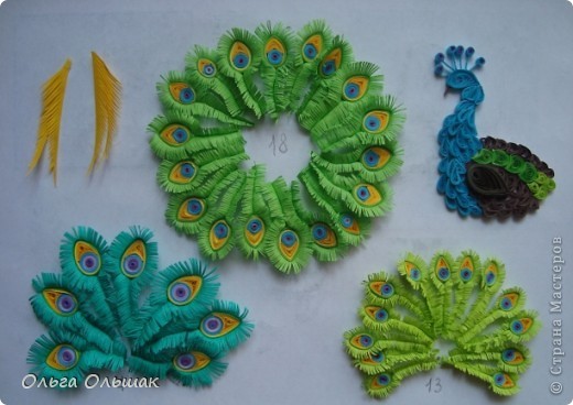 ​Павлин в технике квиллинга