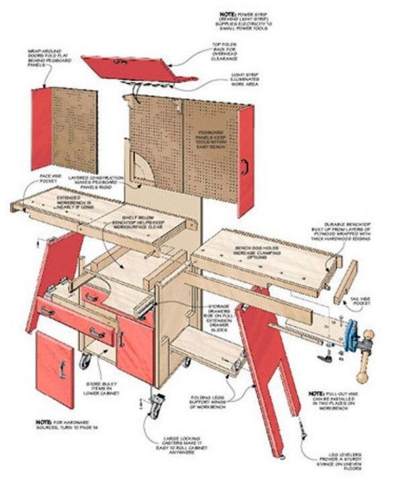 ​Раскладывающийся шкаф-стол для инструментов