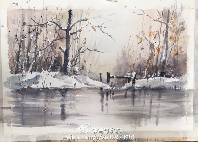 Рисуем снежный пейзаж