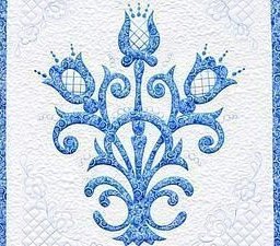 Создаем текстильное панно в стиле "гжель"
