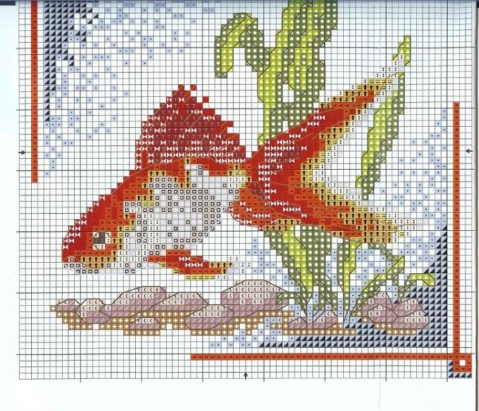 ​Вышиваем рыбок