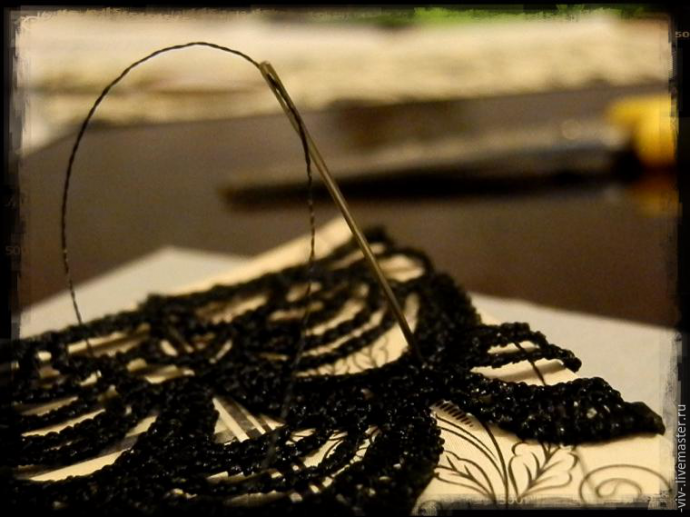 Закрепление кружева в работе в технике скапбукинг