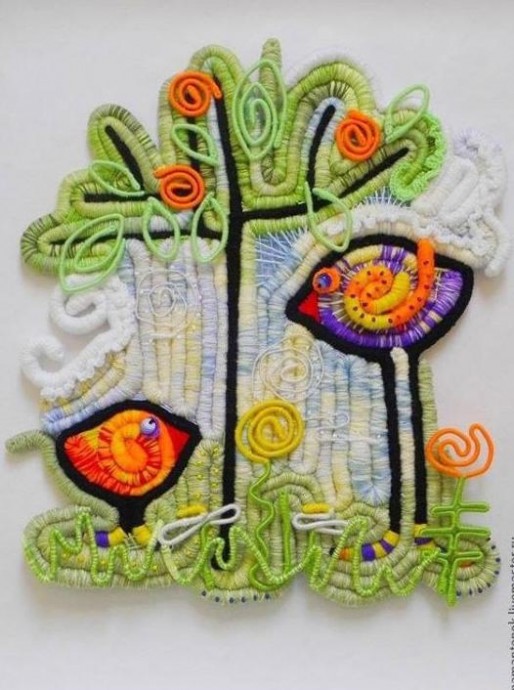 Самобытная вышивка шерстяными нитками