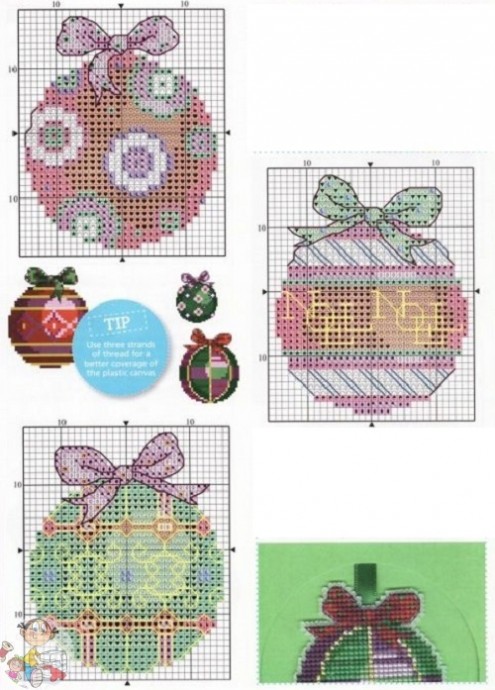 Вышиваем ёлочные шарики