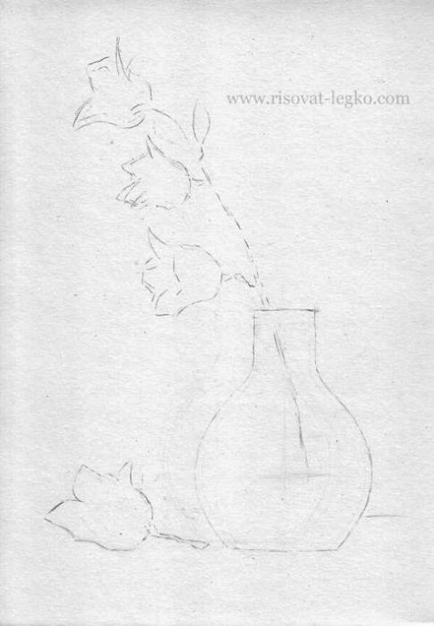 Очень нежный натюрморт цветными карандашами