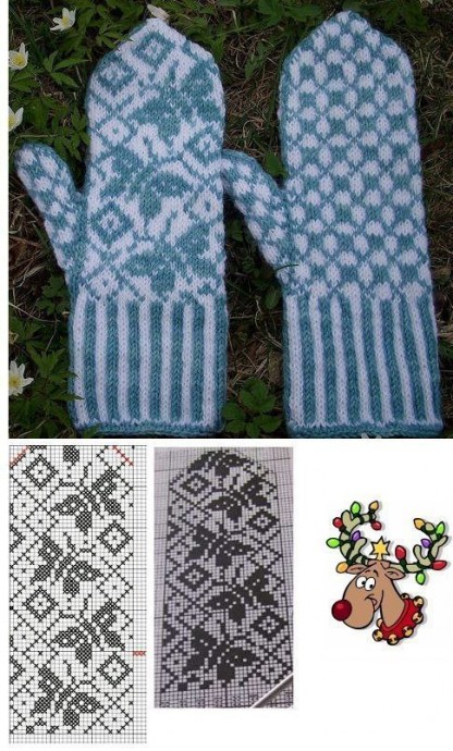 Замечательная подборка разных схем варежек